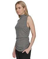 Calvin Klein Women's Sleeveless Metallic Mock-Neck Top