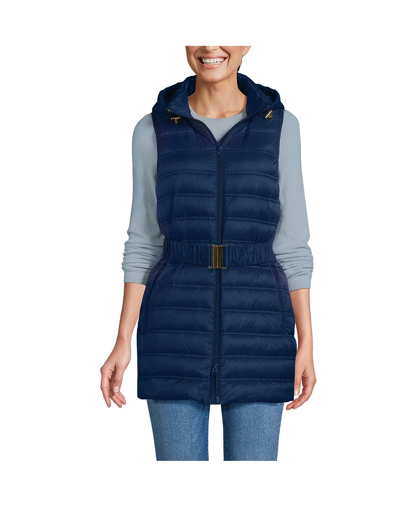 Lands' End Women's Wanderweight Belted Packable Down Vest