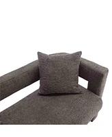 The Pop Home Modern Chenille Loveseat Bench, Comfy Upholstered 2-Seater Sofa for Living Room, Bedroom, & Leisure Areas-The
