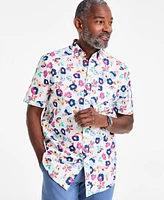 Club Room Men's Craig Floral Poplin Short-Sleeve Shirt, Exclusively at Macy's