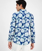 Club Room Men's Regular-Fit Stretch Floral Button-Down Poplin Shirt, Exclusively at Macy's