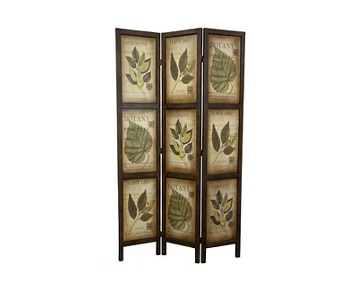 Slickblue 3-Panel Double Sided Floral Botany Plant Life Floral Leaves Room Divider