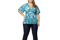Kiyonna Plus Encore Short Sleeve Printed Top