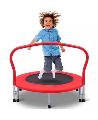 Sugift 36in Kids Trampoline for Toddlers with Handle, Indoor Mini Trampoline for Kids, Small Rebounder Trampoline