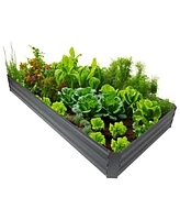 Sunnydaze Decor x ft Galvanized Steel Rectangular Raised Garden Bed - For Flowers, Plants