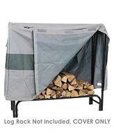 Log Rack Cover - Gray with Green Stripe - 300D Polyester with Pvc Backing - Heavy Duty Accessory for Patio, Deck and Backyard