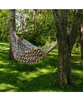 Double Jacquard Hammock - Large 2-Person for the Backyard or Patio Polyester Outdoor Geometric Jumble