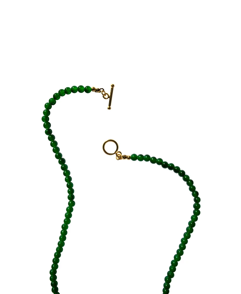 Forest — Green chalcedony beaded necklace