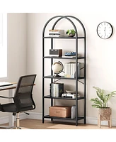 gaomon Bookshelf Tall Bookcase Arched Standing Bookshelves