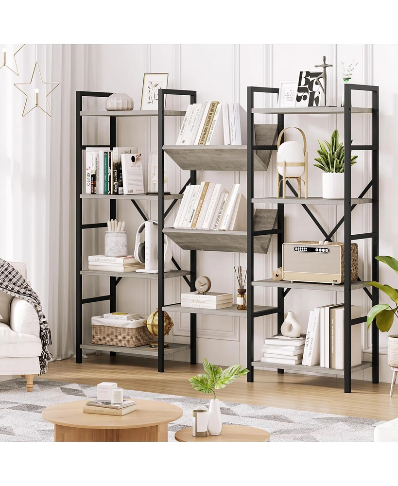 gaomon Industrial Bookcase and Short Bookshelf with Storage