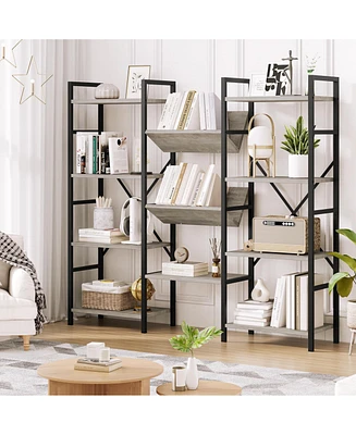gaomon Industrial Bookcase and Short Bookshelf with Storage