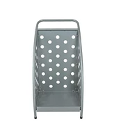 Firewood Log Cart with Wheels - Indoor or Outdoor Firewood Rack - Gray Powder-Coated Steel - 110 lb Capacity - 34" H