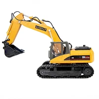 Dig and Drive Remote Control Excavator Toy - 1:20 Scale Light-Up Rc Construction Vehicle with Controller - Ages 8 and Up