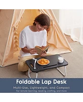 Nestl Foldable & Lightweight Lap Desk with Usb Ports - Ideal for Working, Reading, or Eating