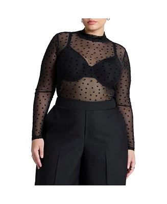 Eloquii Plus Mesh Heart Top