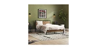 Slickblue Modern Industrial Metal Platform Bed Frame w/ Wood Headboard Footboard