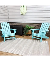 All-Weather Outdoor Adirondack Chair with Drink Holder - Heavy Duty Hdpe Weatherproof Patio Chair - Ideal for Lawn, Garden or Around the Firepit