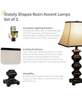 Sunnydaze Decor Stately Shapes Resin Accent Table Lamp Set of 2 - 29" H - Modern Tall Bedside Lamps - Plug-In Electric - Bulb Included