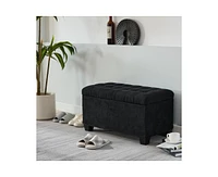 The Pop Home Storage Ottoman Bench with Metal Frame, Versatile Shoe Bench for Bedroom, Entryway, Living Room-The Pop Home