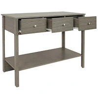 30-Inch H Hall Console Table with Drawers and Silver Knobs - Thunder Gray