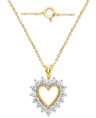 Forever Grown Diamonds Lab-Grown Diamond Heart 18" Pendant Necklace (1 ct. t.w.) Sterling Silver or 14k Gold-Plated