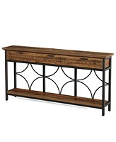 Tribesigns Console Table with Drawers, 70.9" Extra Long Entryway Table with Storage, Farmhouse Behind Couch Table Hallway Table Wood Accent Table for