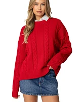 Edikted Women's Acacia Oversized Cable Knit Sweater