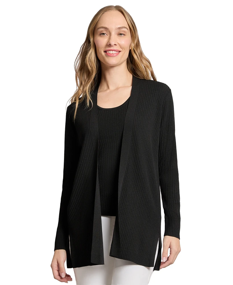 Jones New York Women's Long-Sleeve Side-Slit Cardigan Sweater