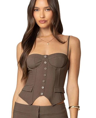 Edikted Women's Ellis Buttoned Up Corset