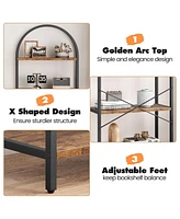 gaomon Bookshelf Tall Bookcase Arched Standing Bookshelves