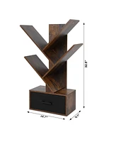 gaomon 4 Tier Tree Bookshelf with Storage Drawer