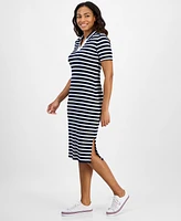 Tommy Hilfiger Women's Striped Crochet-Trim Midi Dress