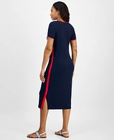 Tommy Hilfiger Women's Ribbed Short-Sleeve Midi Dress