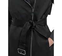 Dkny Women's Belted Asymmetric-Zip Trench Coat