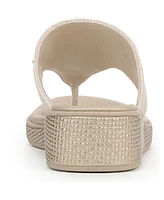 LifeStride Women's Bloom Washable Thong Slip On Wedge Sandals