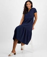 Nautica Jeans Women's Tiered Cotton Midi Dress