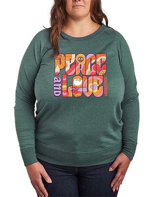 Hybrid Apparel Plus Woodstock Peace and Love Graphic Pullover Top