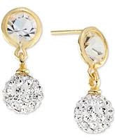 Macy's Cubic Zirconia Ball Drop Earrings Sterling Silver (Also available 14k Gold over Silver)