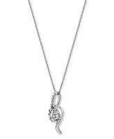 Diamond Curving 18" Pendant Necklace (1/3 ct. t.w.) in 10k White Gold