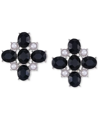 Guess Stone & Imitation Pearl Flower Clip-On Stud Earrings