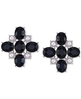 Guess Stone & Imitation Pearl Flower Clip-On Stud Earrings