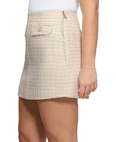 Guess Women's Daphnee Flap-Pockets Mini Tweed Skirt