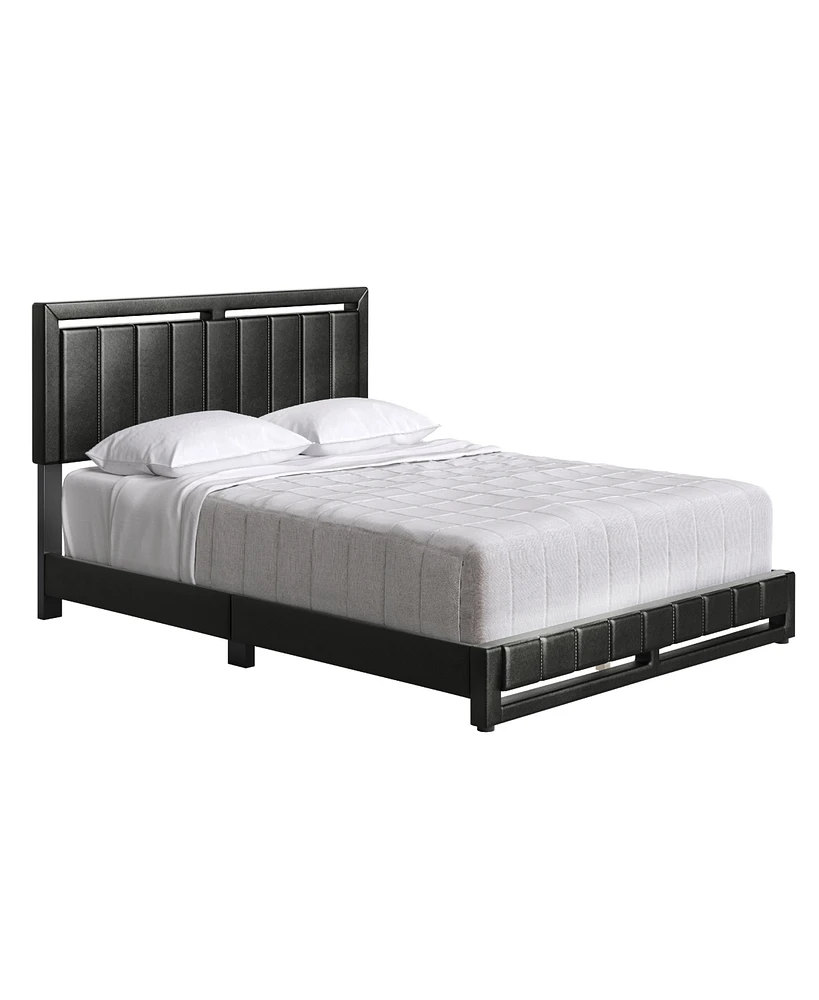 Boyd Sleep Belle Upholstered Platform Bed with Headboard, Mattress Foundation with Strong 14 Wood Slat Supports