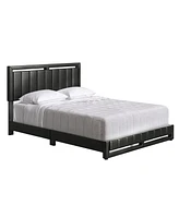 Boyd Sleep Belle Upholstered Platform Bed with Headboard, Mattress Foundation with Strong 14 Wood Slat Supports