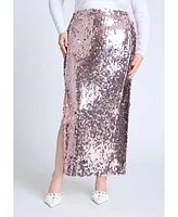 Eloquii Plus Sequin Column Midi Skirt