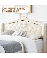 gaomon King Size Bed Upholstered Platform Bed Frame with Tall Headboard 47.2"