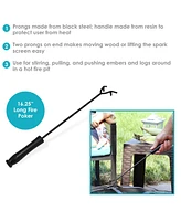 16" Fire Pit Poker - Durable Heat-Resistant Handle - For Indoor or Outdoor Use