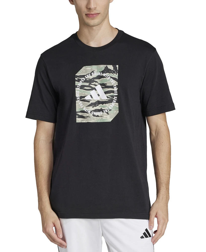 adidas Men's Regular-Fit Camo Logo Graphic T-Shirt