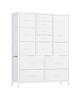 gaomon 15 Drawers Fabric Dresser for Bedroom, Tall Vertical Storage Dresser & Chests of Drawers, Storage Drawer Organizer w/Metal Frame