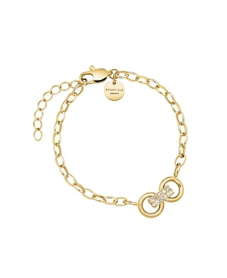 Rosefield Bow Studs Bracelet In 14K Yellow Gold Plated Stainless Steel